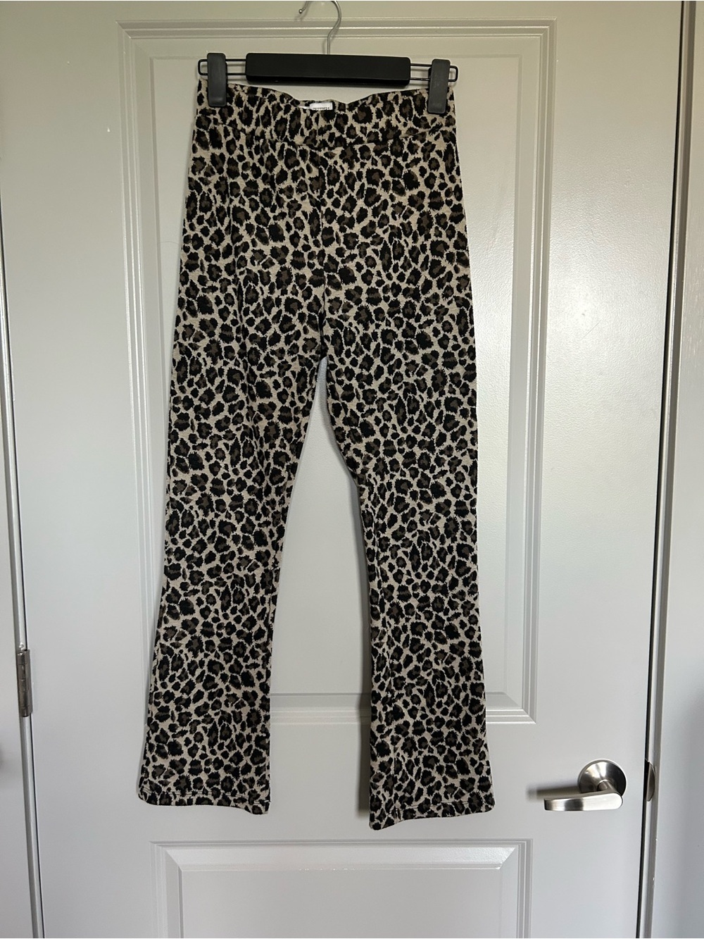 Urban Outfitters Beige and Black Leopard Print Flared Pants